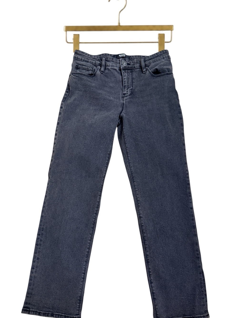 Hudson Los Angeles Black High Rise Straight Leg Jeans Size 6